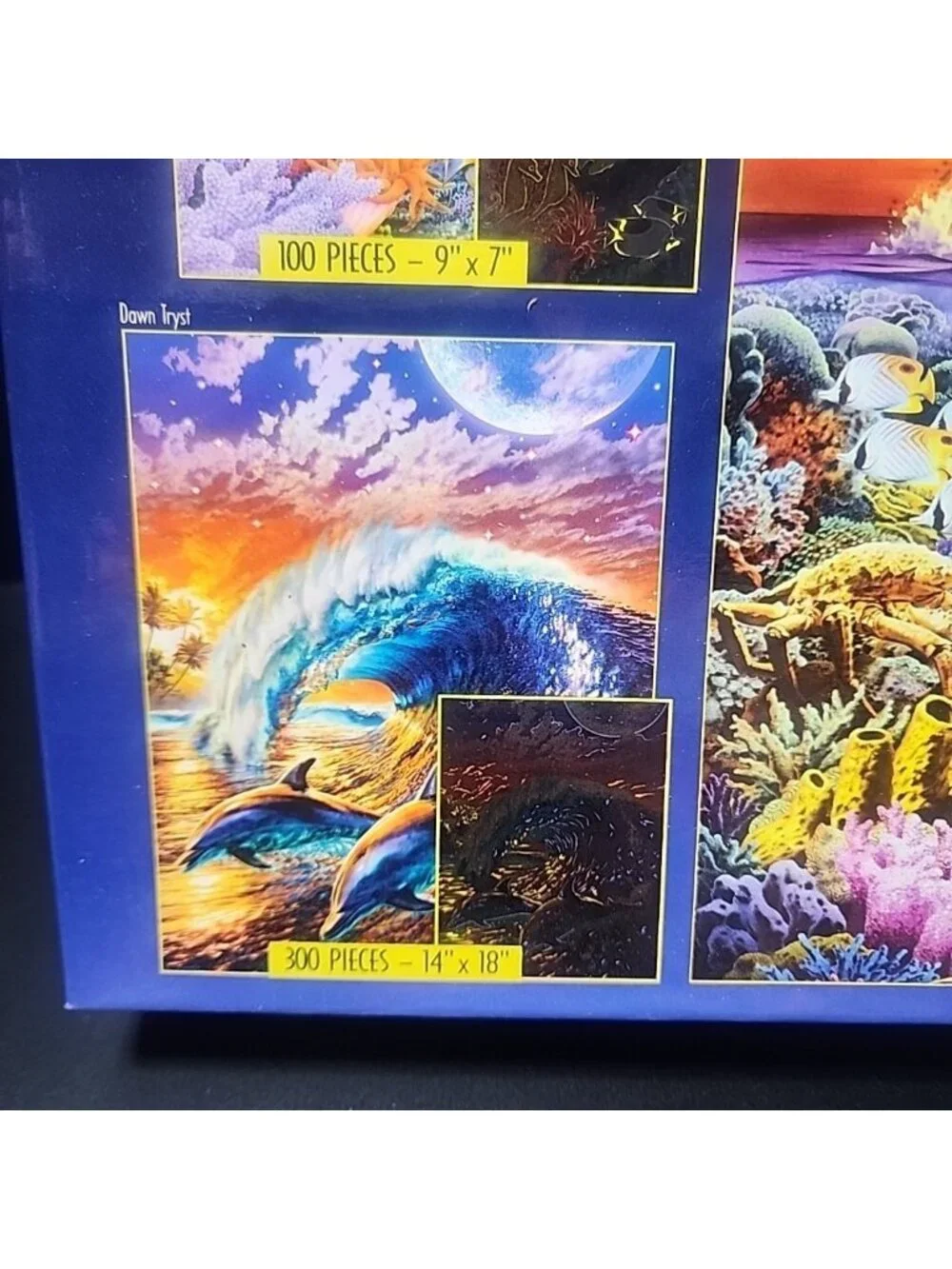 2004 Sunset Glow 3 in 1 Jigsaw Puzzle Art New Sealed Sunset Leap Seahorse Dolphi